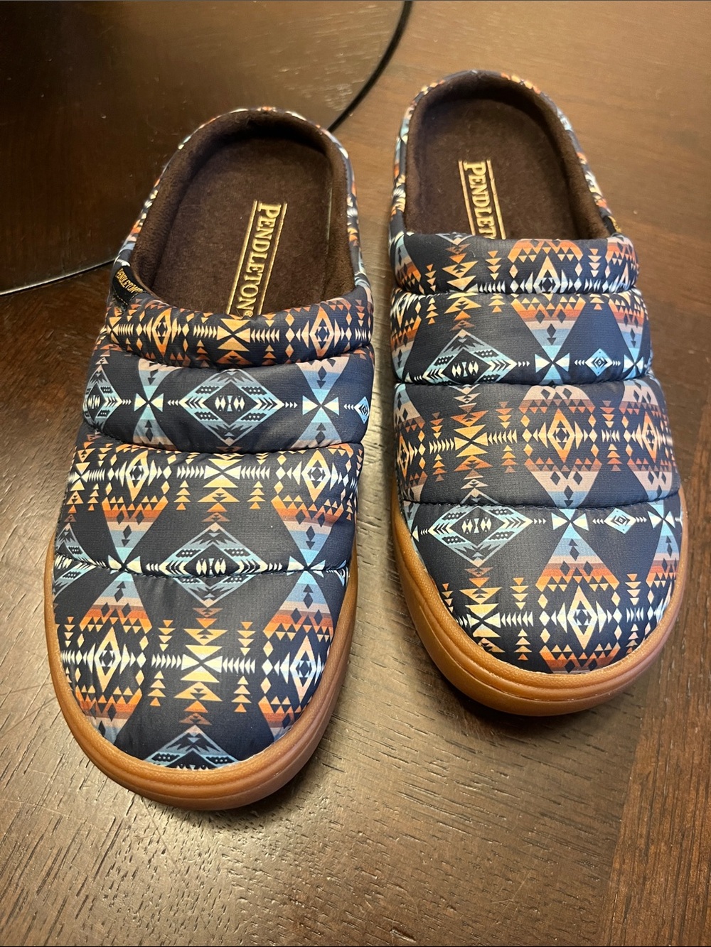 Pendleton Navy Aztec Quilted Slip-On Slippers